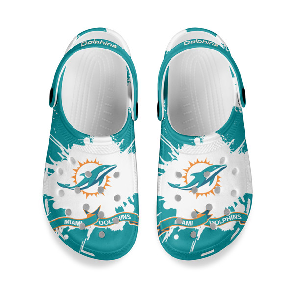 Women's Miami Dolphins Bayaband Clog Shoes 001 Women's Miami Dolphins Bayaband Clog Shoes 001